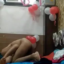 Indian desi girl celebrates her birthday in a hotel room with her boyfriend, fucked roughly, hard #BVwf5fzk